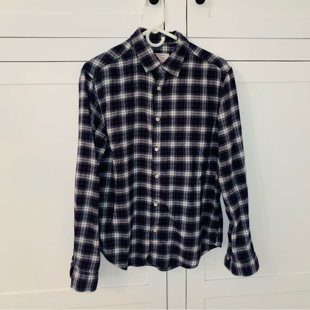 Target Cotton Blue/Red Flannel Top Size Medium